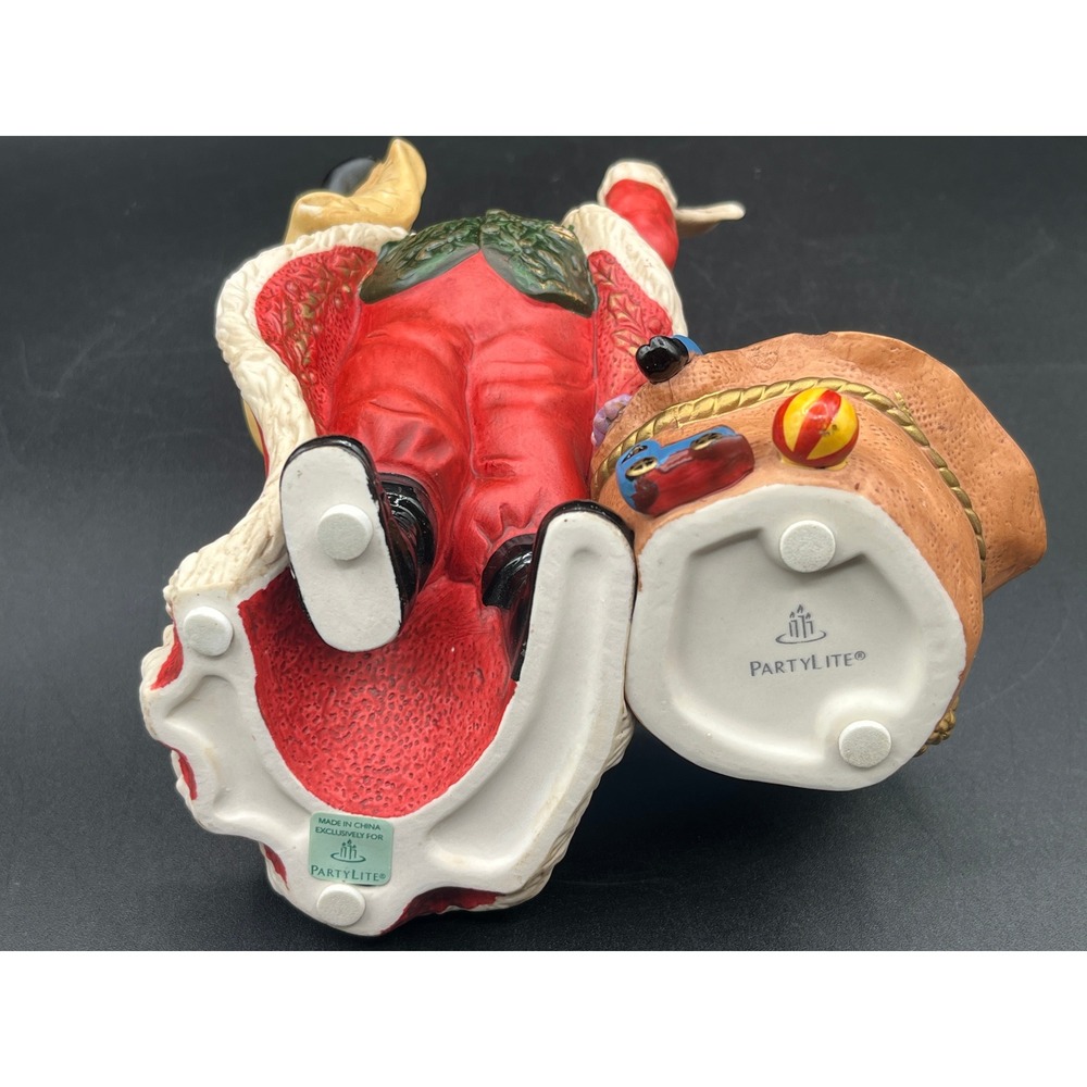 PartyLite Old World Santa Claus Figurine Tealight Holder Red Green P7262 Retired - Picture 8 of 13